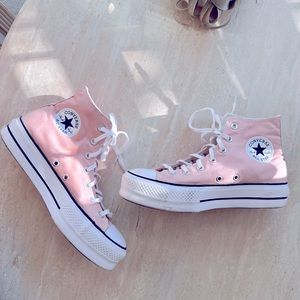 Pink platform Converse